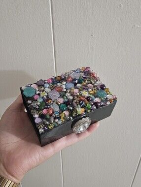 Handcrafted Jeweled Trinket Box - Multicolor